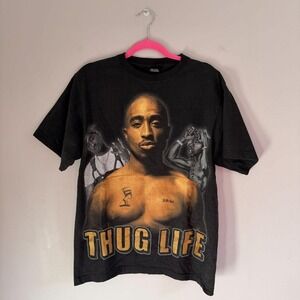 VINTAGE BLACK TUPAC "THUG LIFE" T-SHIRT‎